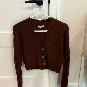 Ardene Brown Cable Knit Cardigan